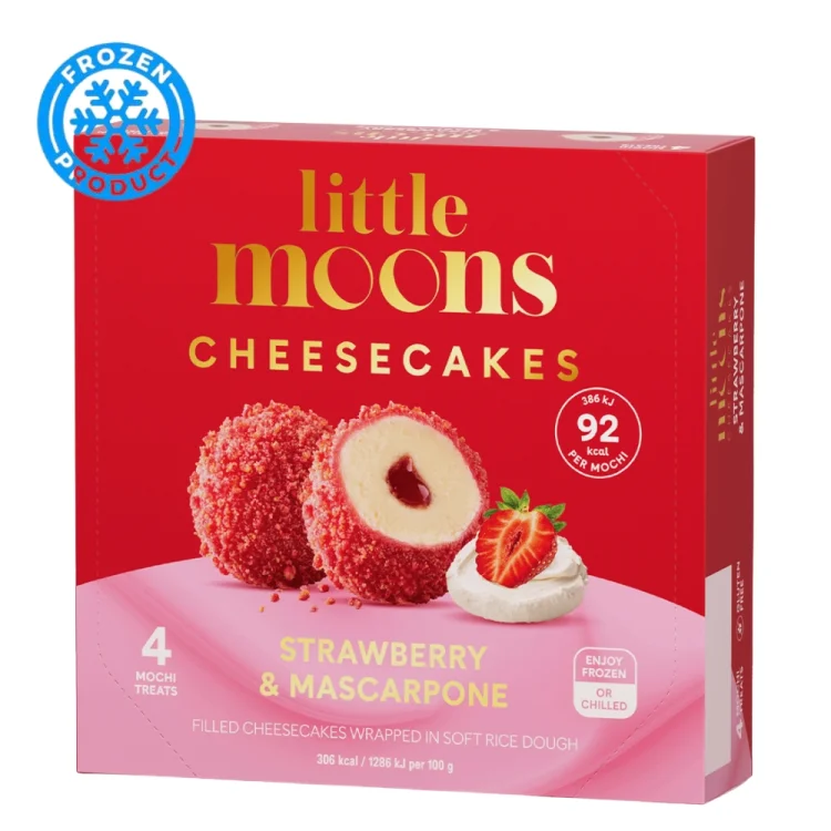 Μπάλες Τσιζκέικ με Φράουλα και Μασκαρπόνε Κατεψυγμένες 120g (4X30g) LITTLE MOONS