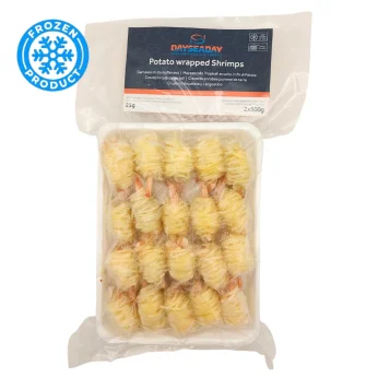 Γαρίδες Τυλιγμένες Σε Φωλιά Από Λωρίδες Πατάτας 1000G (2x500g) 40 γαρίδες DAYSEADAY