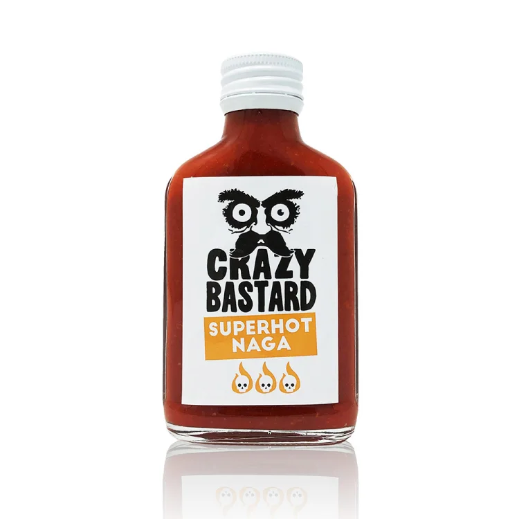 'Εξτρα Καυτερή Σάλτσα με Πιπεριά Νaga Jolokia 100ml CRAZY BASTARD