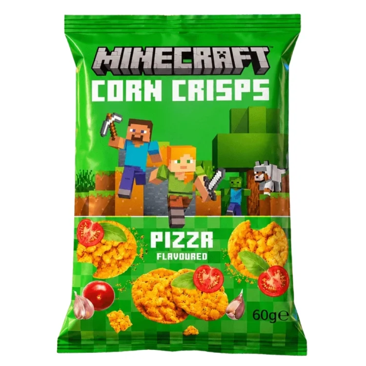 Τραγανά Σνακ Καλαμποκιού με Γεύση Πίτσα 60g MINECRAFT