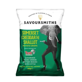 Πατατάκια με Γεύση Τυριού Τσένταρ και Ασκαλώνιου 150g SAVOURSMITHS
