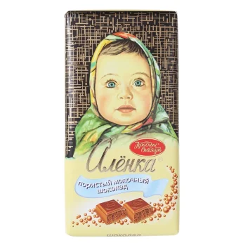 Milk Chocolate Bubbles ALIONKA - Шоколадная плитка пористый АЛЁНКА 90g KRASNY OKTYABR