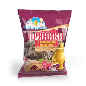 Pryaniki Biscuits With Raspberry Filling (Пряники) 360g Чай вдвоем