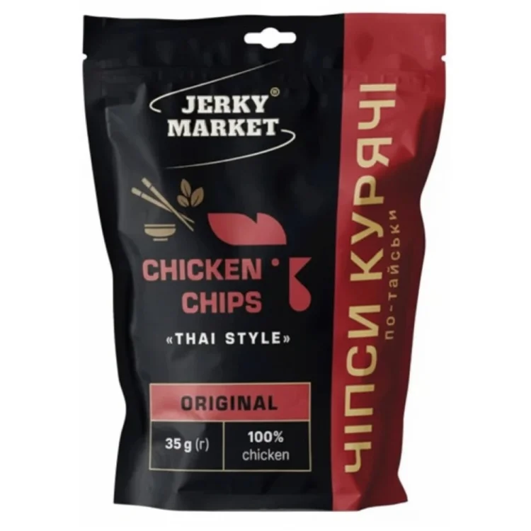 Σνακ Κοτόπουλου με Γεύση Ταϊλανδέζικη 35g JERKY MARKET