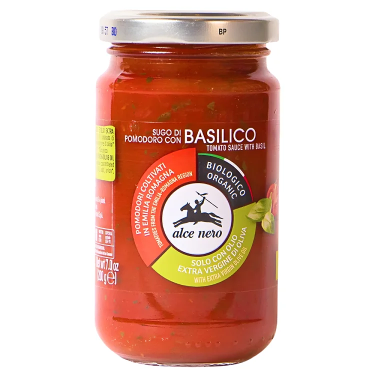 Βιολογική Σάλτσα Ντομάτας με Βασιλικό  - Sugo di Pomodoro con Basilico 200g ALCENERO