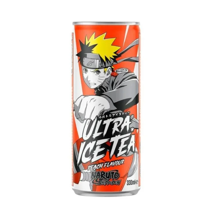 Black Tea Drink with Peach Flavour Naruto Sleek 330ml ULTRA ICE TEA