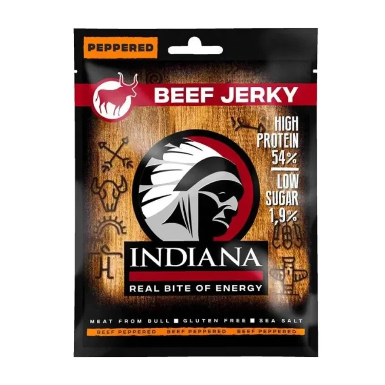 Beef Jerky Peppered Flavour 25g INDIANA