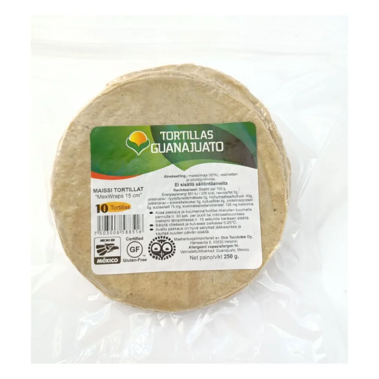 White Corn Tortilla 15cm 10pcs GUANAJUATO